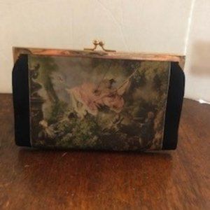 Vintage Evening Handbag/Clutch - Silk Portrait 50's
